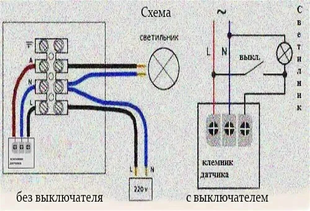 Подключить прожектор с датчиком движения схема подключения Как подключить датчик движения к прожектору светодиодному (LED): схема подключен