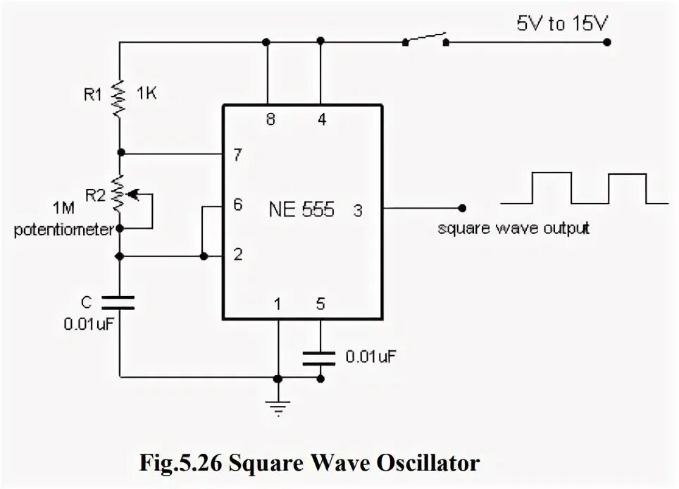 Подмотка своими руками схема The 555 Timer IC - Functional block diagram, Output waveform, Pin description, A