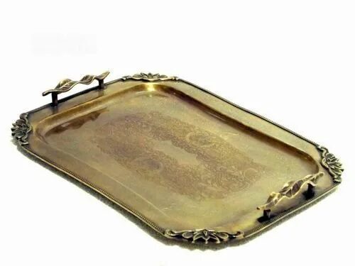 Поднос в воронеже фото Castilian Rectangular Tray Brass Antique Decorative Tray- Castilian RECTANGULAR 