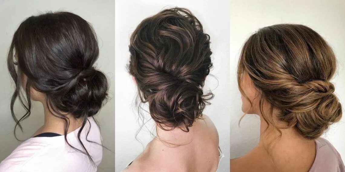 Поднятые прически на длинные Низкий небрежный пучок Heatless hairstyles, Dark hair, Long hair styles