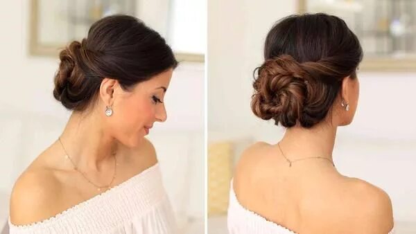 Подобранные прически фото 2 Minute Elegant Bun Hair Tutorial - Luxy ® Hair Side bun hairstyles, Bun hairst