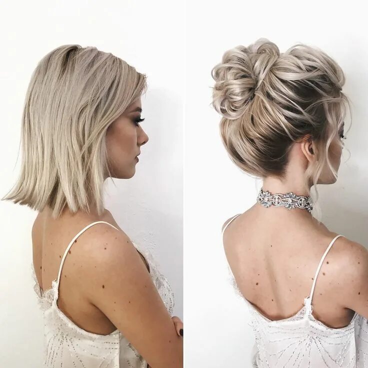 Подобранные прически на короткие волосы hair color trends 2019, long hairstyles ideas, wedding hairstyles, hai. Penteado