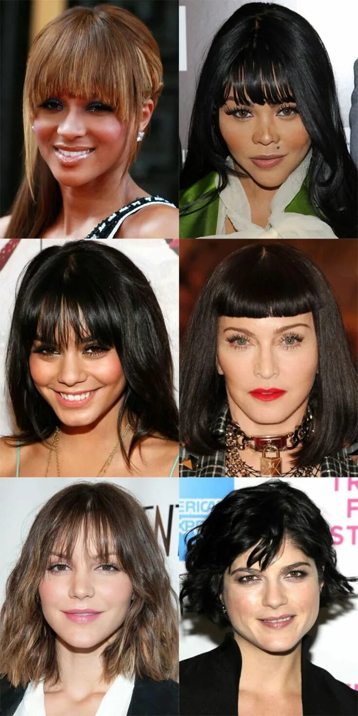 Подобрать челку по фото бесплатно The Best (and Worst) Bangs for Diamond Faces Diamond face hairstyle, Face shape 