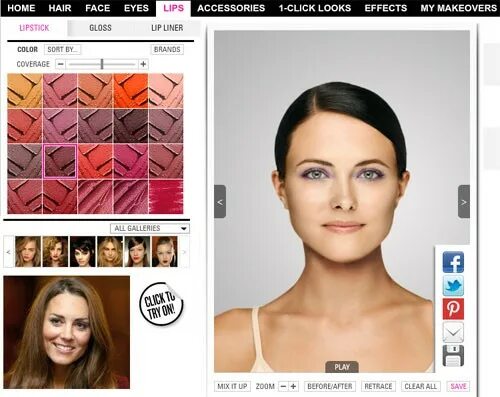 Подобрать макияж онлайн по своему фото Сайт Dailymakeover.com отзывы
