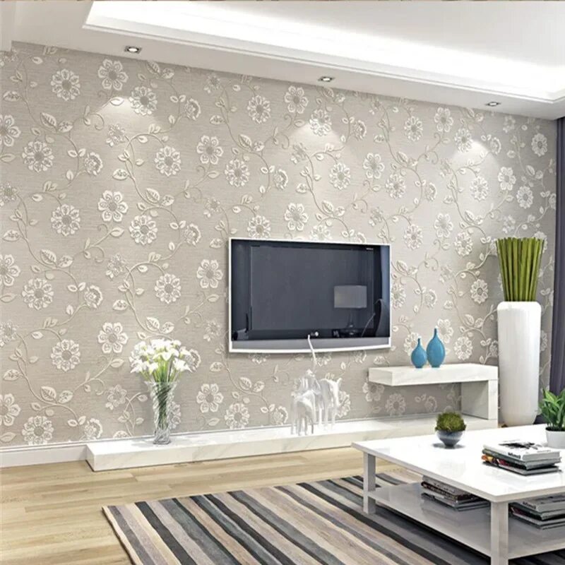 Подобрать обои в зал фото Best Home Decor Deep Embossed 3d Sun Flower Wall Paper Pastoral Wood Fiber Wallp