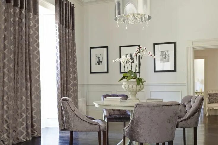 Подобрать шторы к интерьеру онлайн бесплатно Ткани для ШТОР Traditional dining rooms, Curtains with blinds, Stylish interiors