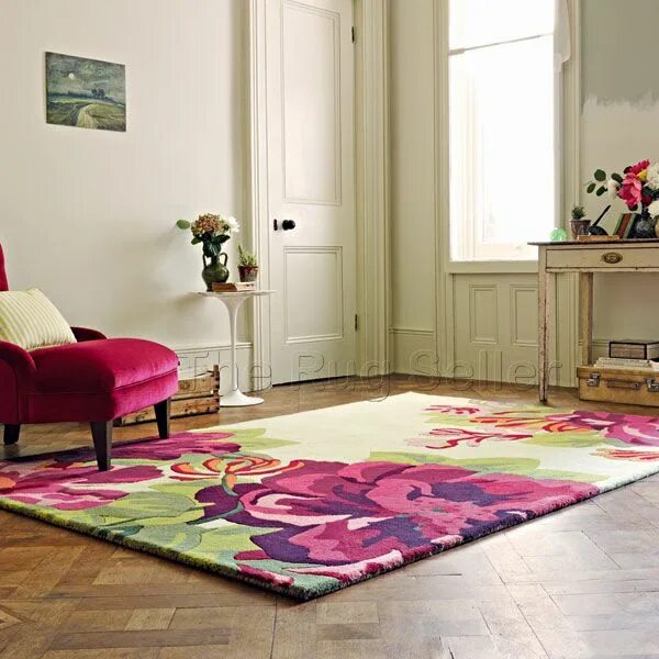 Подобрать цвет ковра к интерьеру Elegant Midsummer Rose Rugs - Shop Online at The Rug Seller UK