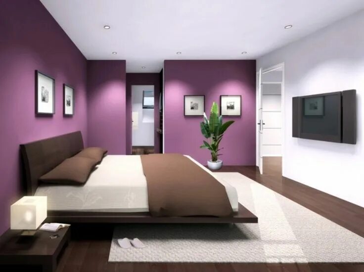 Подобрать цвет спальни фото Decorar la casa utilizando el color verengena Décoration chambre adulte, Déco ch