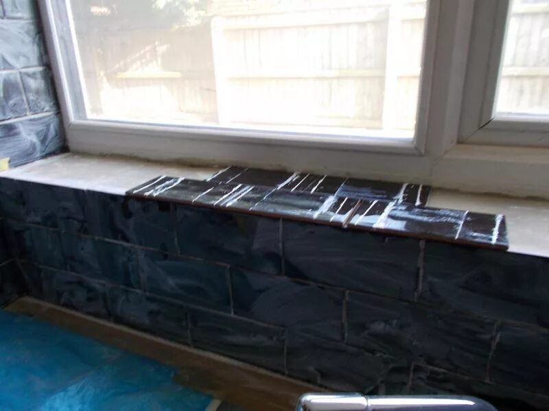 Подоконник из плитки фото best/usual way to tile window sill? DIYnot Forums