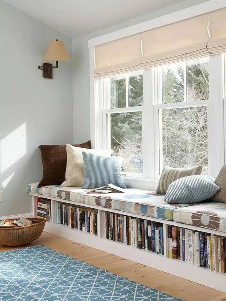 Подоконник в гостиной фото window nook living room - Google Search Fensterbank innen einbauen, Fensterbank 