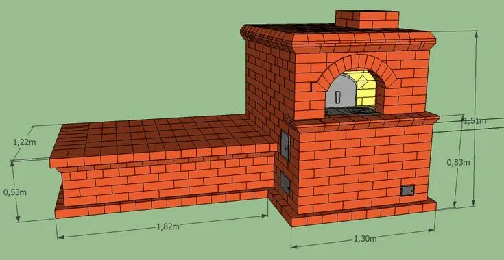 Подовая печь из кирпича с лежанкой фото Проект печи с лежанкой Кирпичные камины, Каменные очаги, Печь