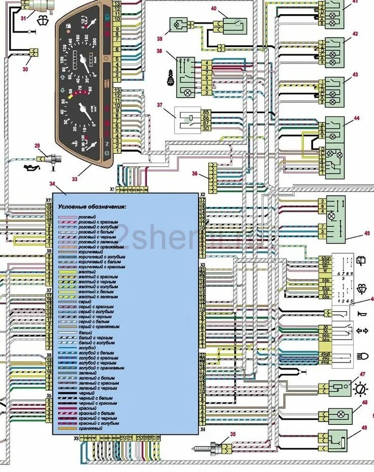 Подпанельная проводка 2114 схема Схема ВАЗ 2115 2 Схемы Система зажигания, Ваза, Электрика