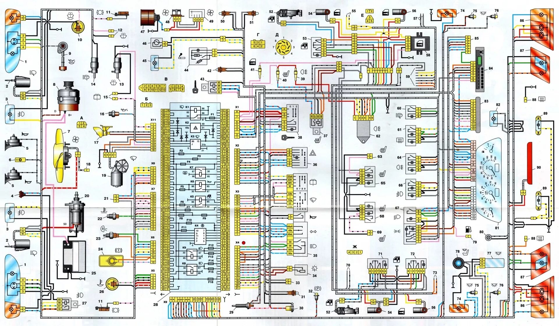 Подпанельная проводка 2114 схема Проводка от ВАЗ 2114 в Москвич 21412. Часть I. - Москвич 2141, 1,8 л, 1992 года 