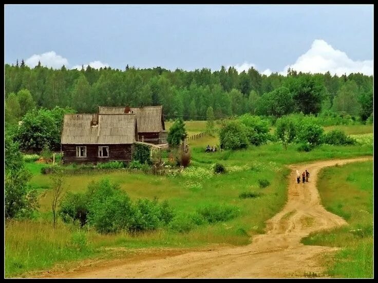 Подпись фото в деревне Дорога в деревню. Экзотические места, Пейзажи, Живописные пейзажи