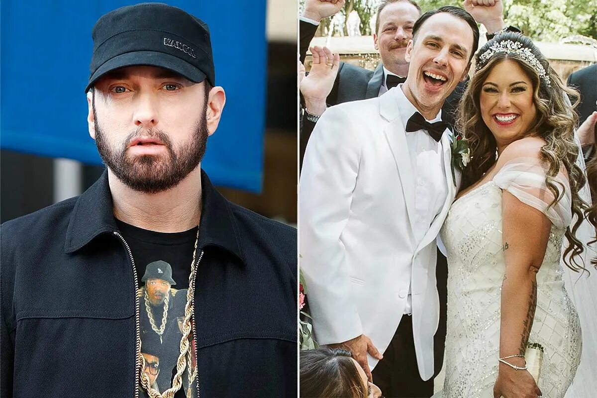 Подписать фото со свадьбы дочери Eminem Walked His Daughter Alaina Down the Aisle at Her Wedding: 'He Wasn't Goin