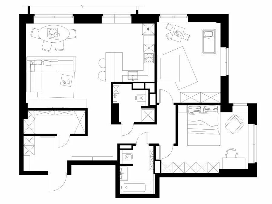 Подробная планировка квартиры Пин на доске Interior: floor plan Планировки, Квартира, Интерьер