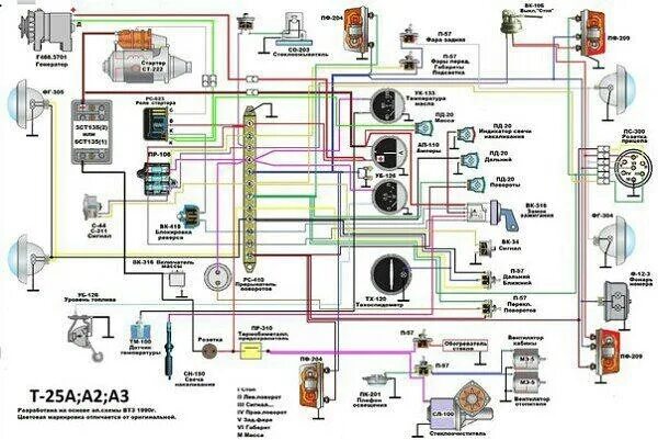 Подробная схема проводки Ребят, у кого есть схема электропроводки ВТЗ-2032А? 2021 Трактор ВТЗ 2048,2032,2