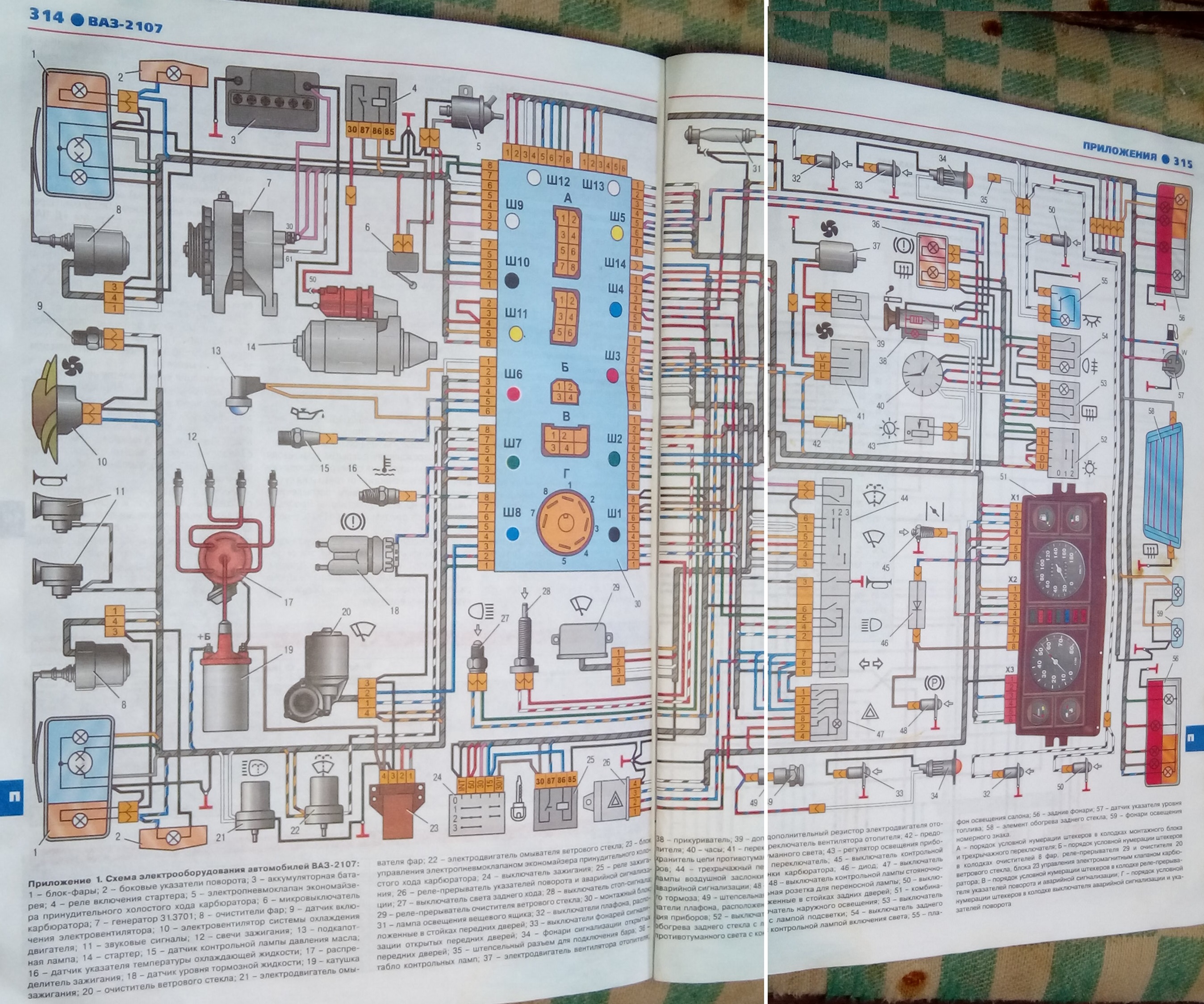 Подробная схема ваз 2107 Блог автолюбителя Николая Ваганова: Руководство ВАЗ-2107-07i. Приложения