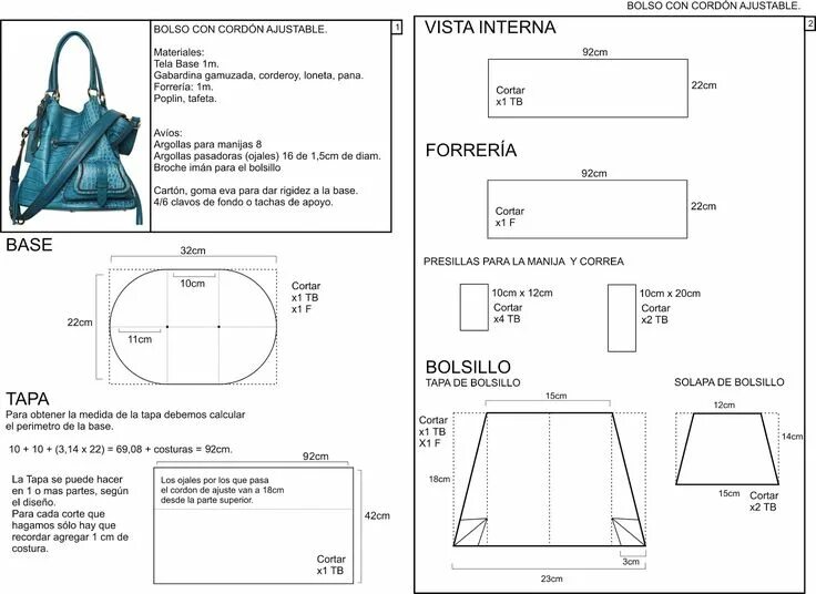 Подробная выкройка стеганой сумки molde de cartera Leather bag tutorial, Leather bag pattern, Bag patterns to sew