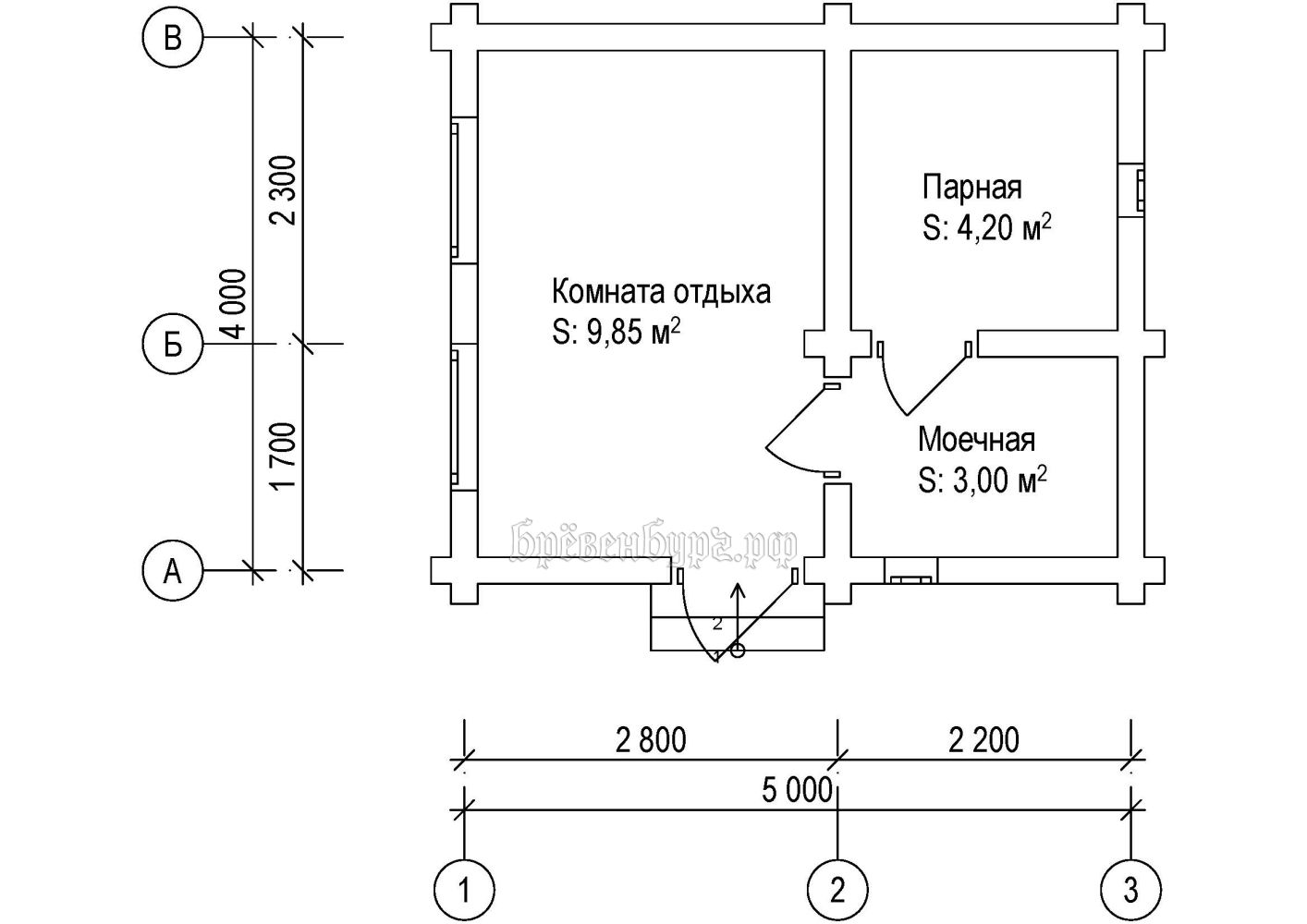 Подробные чертежи бани Проекты одноэтажных бань из оцилиндрованного бревна, рубленого бревна