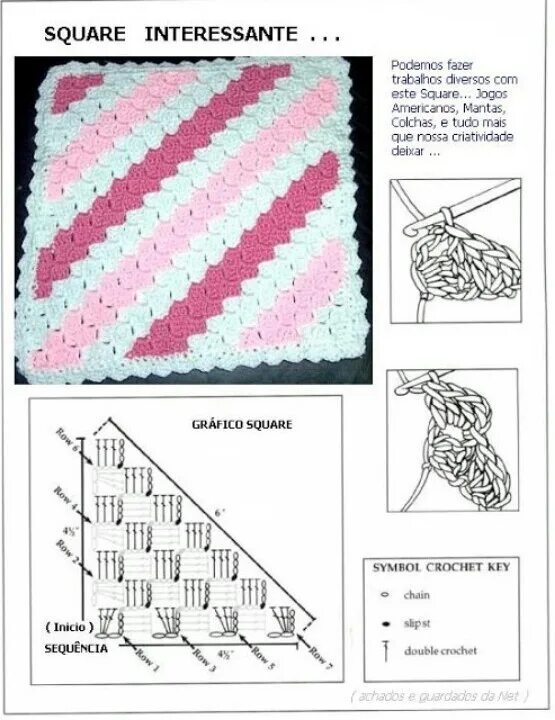 Подробные схемы вязания крючком пледа Tutorial Cojines de ganchillo, Patrones punto ganchillo, Crochet almohadones