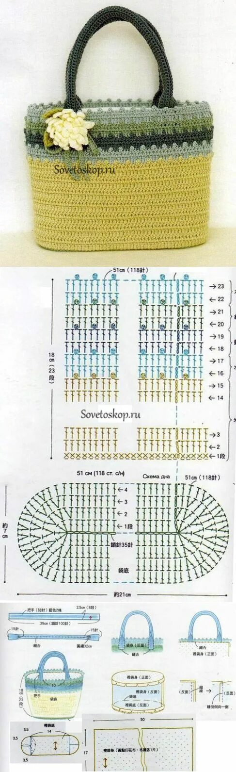 Подробные схемы вязания сумок крючком СУМКИ, СУМКИ , СУМКИ ........ Вязанная крючком сумка, Вышивка крючком бисером, В
