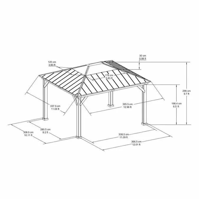 Подробный чертеж беседки Gazebos, Pergolas & Canopies at Lowes.com Outdoor gazebos, Rectangle gazebo, Gaz