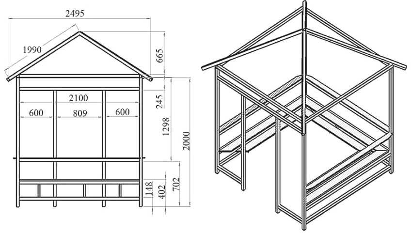 Подробный чертеж беседки Беседки своими руками: чертежи и размеры, схемы, эскизы и проекты легких построе