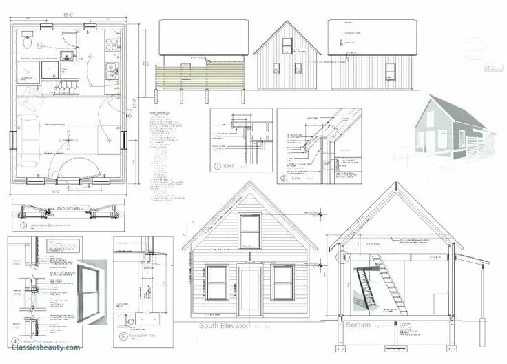 Подробный чертеж дома Related image Tiny house plans, Building a tiny house, Tiny house floor plans