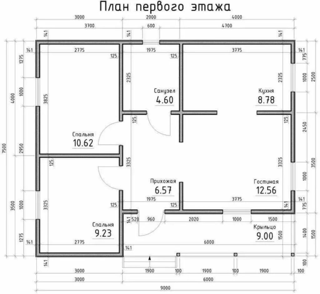 Подробный чертеж дома с размерами скачать бесплатно Как рассчитать необходимое количество газобетонных блоков для строительства дома