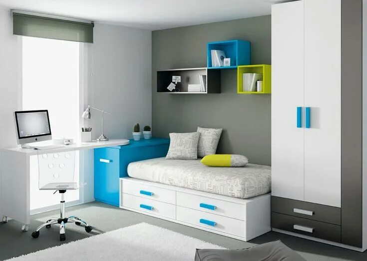 Подростковая комната мебель фото Risultati immagini per camere da letto per due bambini Habitaciones juveniles, D