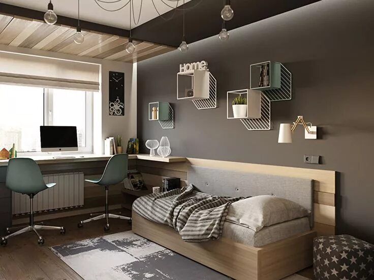 Подростковая комната современный дизайн Design dospívající ložnice 13 m2 - foto 1 Boy bedroom design, Small room bedroom