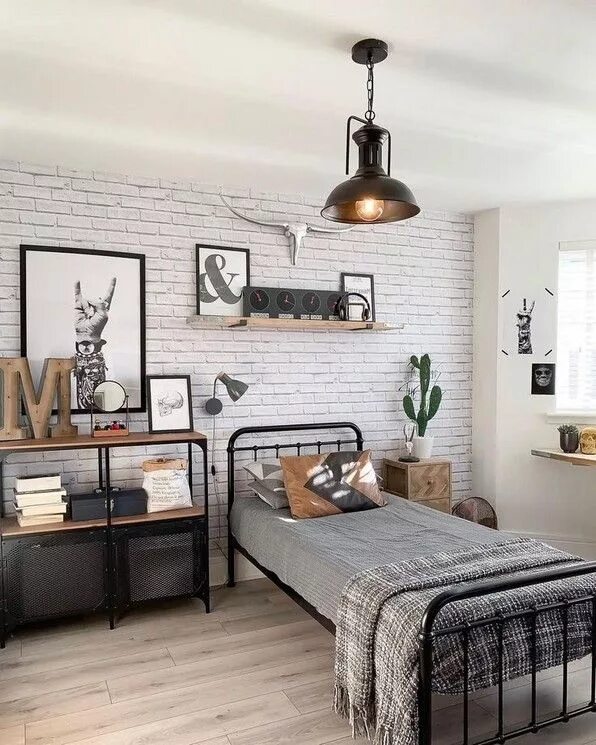 Подростковая комната в стиле лофт 20 Great Ideas For Decorating Boys Rooms 22 - lmolnar Industrial bedroom design,