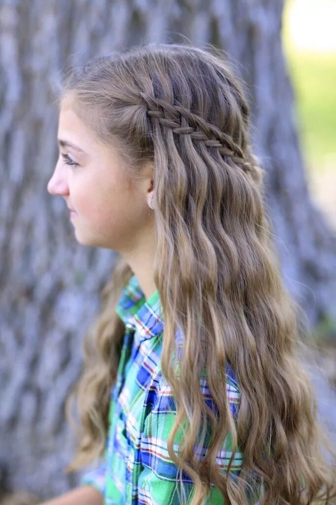 Подростковые прически для девочек Scissor Waterfall Combo Latest Hairstyles Cute girls hairstyles, Girl hairstyles