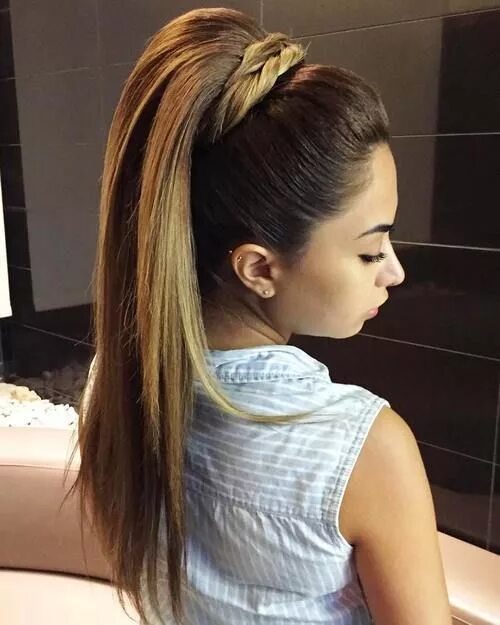 Подростковые прически на длинные волосы 40 Fetching Hairstyles for Straight Hair to Sport This Season Pony hairstyles, L