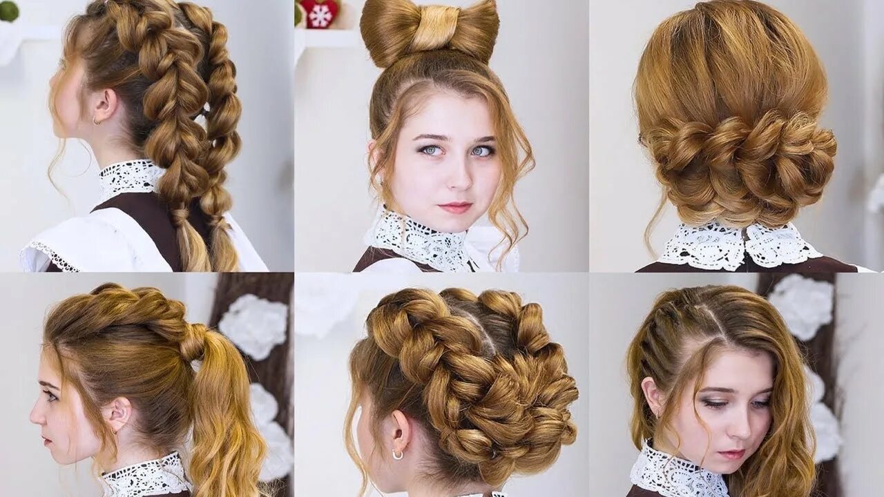 Подростковые прически в школу 10 Причесок в Школу на 1 Сентября. 10 Hairstyler for School - YouTube