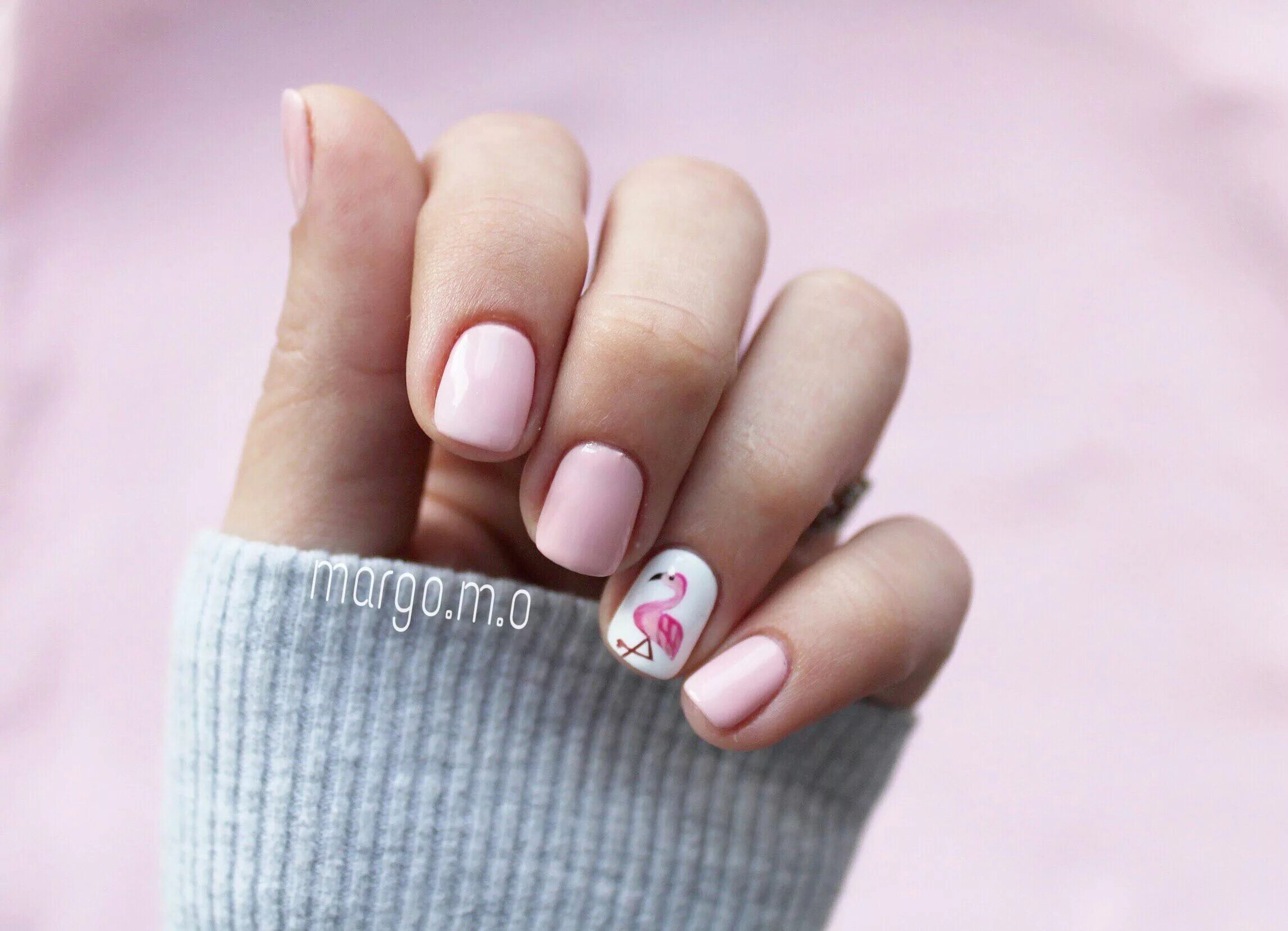 Подростковый маникюр на короткие ногти Nails , flamingo , manicure, pink , gel polish , summer , ногти , маникюр , флам