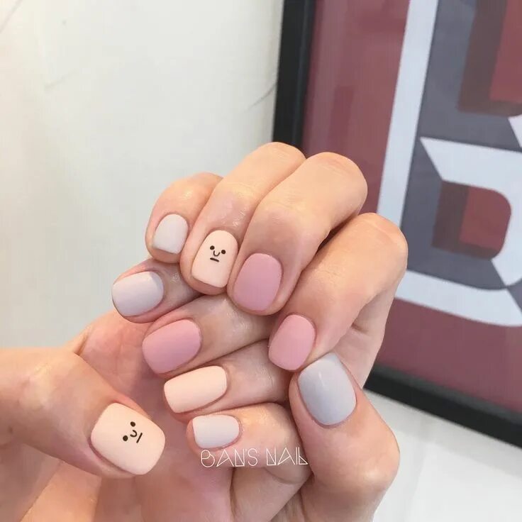 Подростковый маникюр на короткие ногти astro *:--✧ Manicura de uñas, Manicura, Uñas artísticas