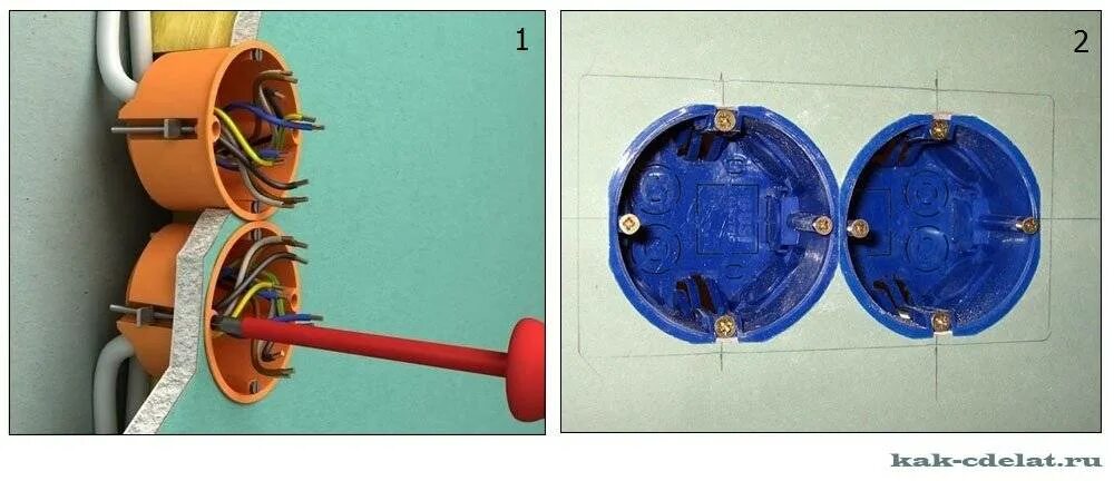 Подрозетник установка своими руками Розеточная коробка фото - DelaDom.ru