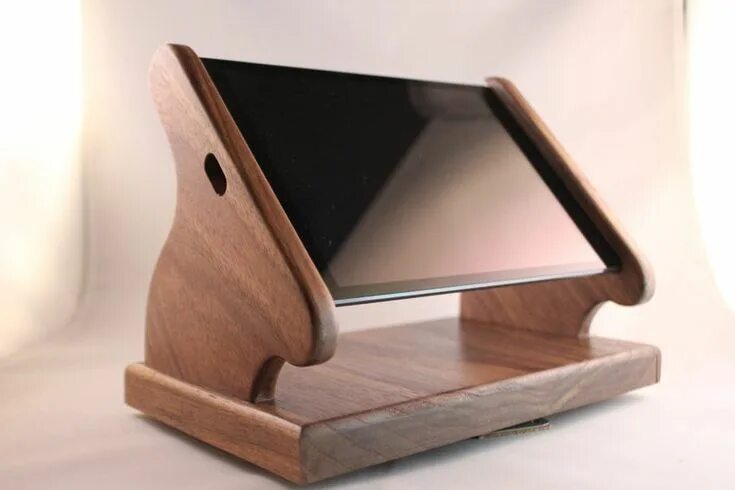 Подставка для фото своими руками Black Walnut iPad Mini Stand con Base Giratoria para Square y Etsy Woodworking, 