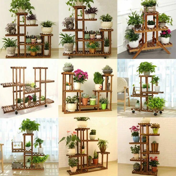 Подставка для цветов из дерева фото 1X Plant Wooden Display Shelf. Type&#x3a;Plant Stand. &#x28;NOT the plant&#x29;.