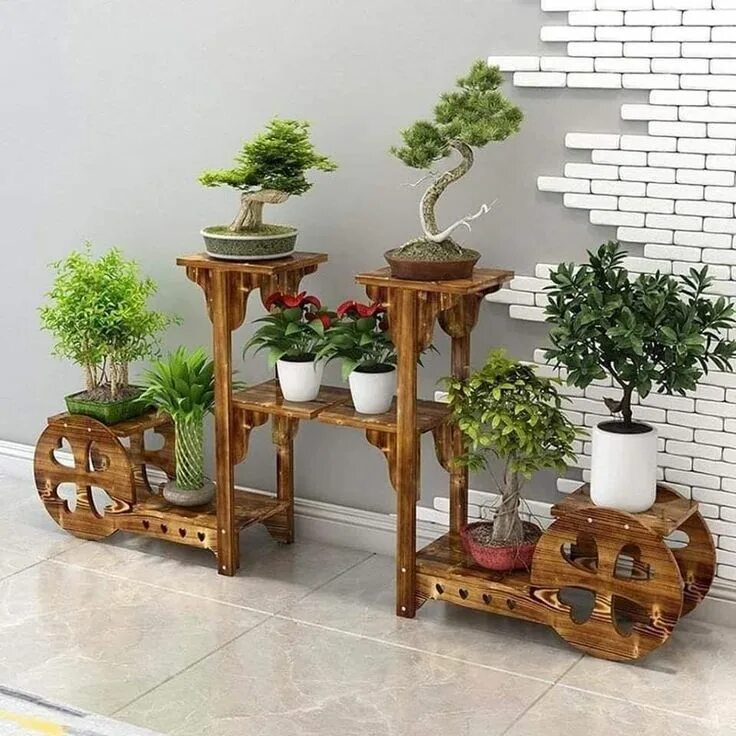 Подставка для цветов из дерева напольная фото 100 belles idées d'étagères pour plantes en tendance Decoración de unas, Decorac