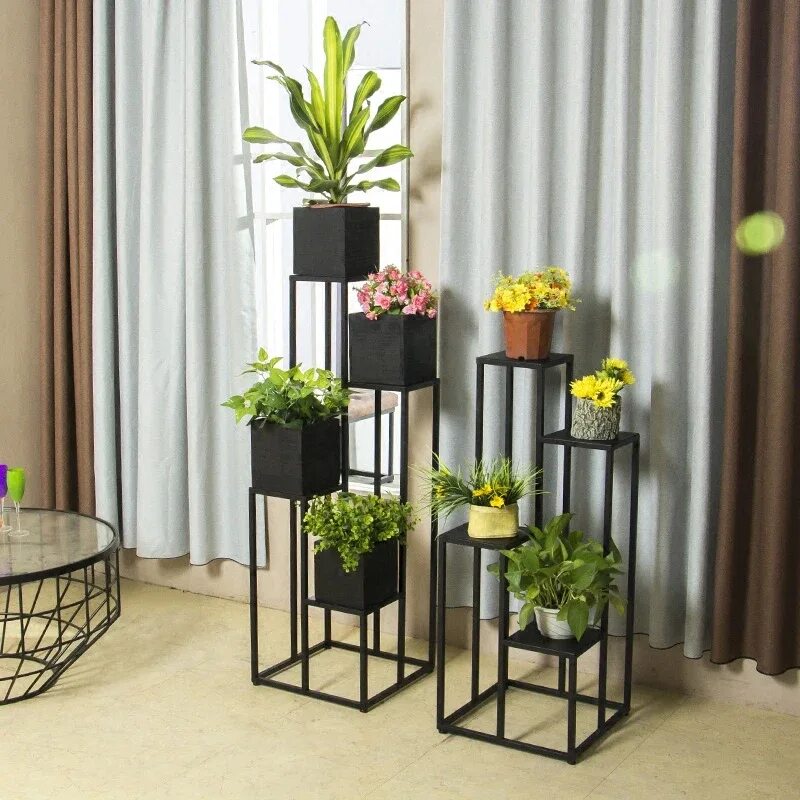 Подставка для цветов напольная высокая фото 4 Tier Metal Corner Planter Stand Indoor Outside Tall - Buy Large Metal Planters