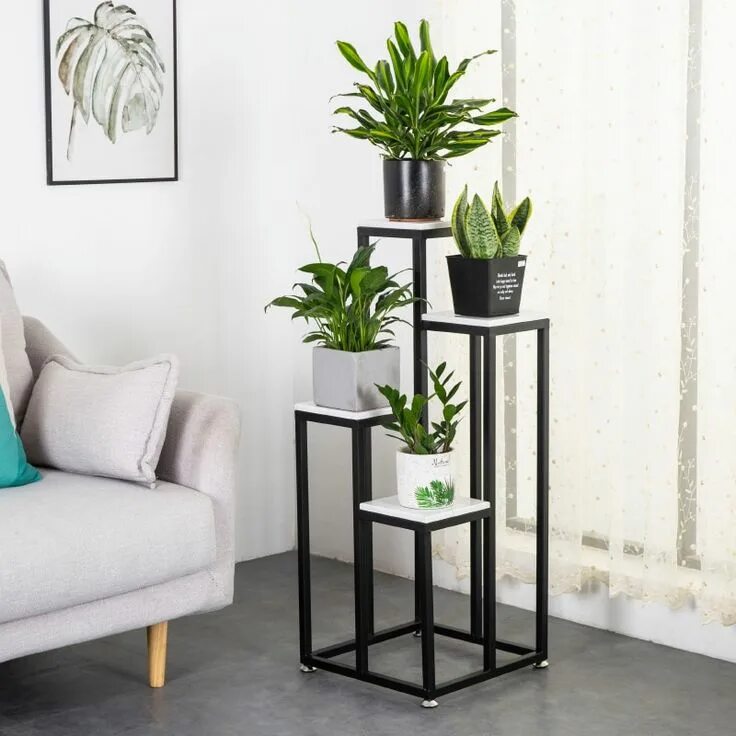 Подставка для цветов в интерьере Creative North Europe Green Plant Rack Balcony Shelf Simplicity Metal Stand For 