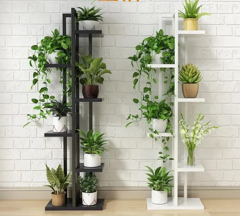 Подставка для цветов в интерьере фото Orchid Shelf Of Green Lotus, Living Room Bedroom Flower Shelf, Multi-storey Indo