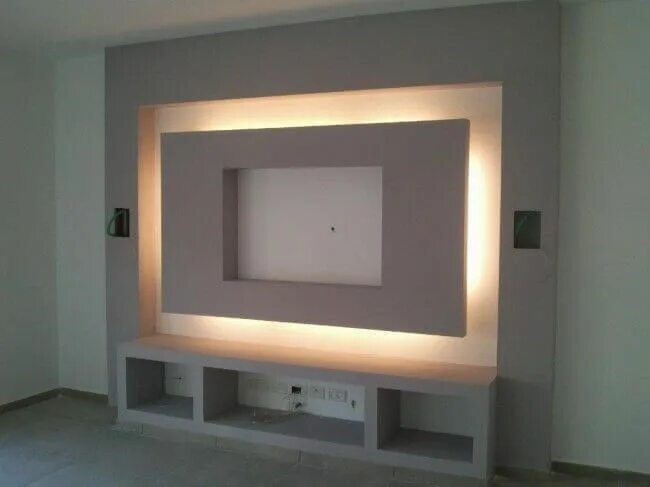 Подставка для телевизора из гипсокартона фото Modern TV Wall Unit Decoration Design Ideas - Engineering Discoveries #naildesig