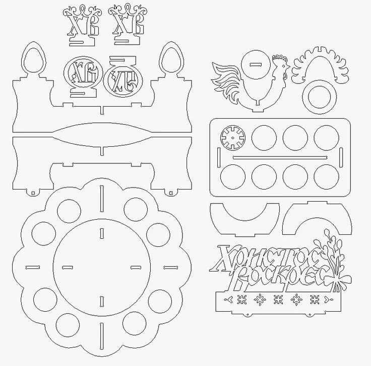 Подставка из фанеры своими руками чертежи Подставки под яйца и кулич Модели для станков ЧПУ Чертежи в масштабе.ру Шаблоны 