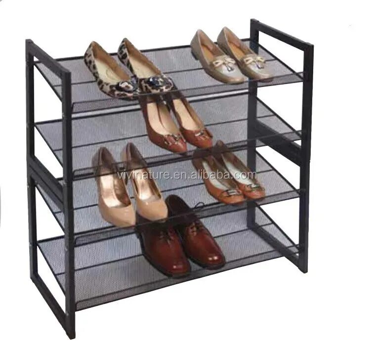 Подставка под обувь фото 4 Tier Metalen Staal Mesh Multi-functionele Schoenenrek Shoe Organizer Voor Woon