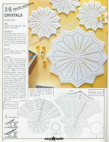 Подставки крючком схемы с описанием Gallery.ru / Foto #34 - 90 - tr30935 Crochet doily diagram, Crochet doilies, Cro