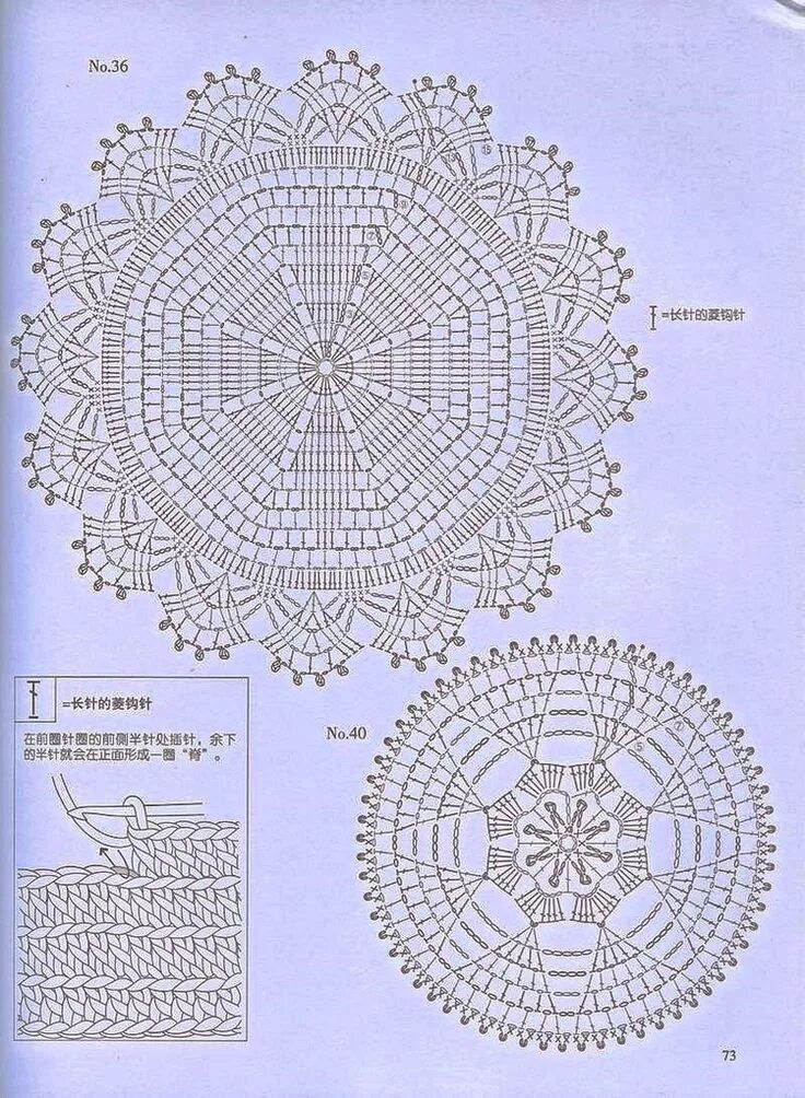 Подставки крючком со схемами и описанием Photo from album "Crochet Lace № 60 2008" on Схемы вязаных крючком салфеток, Вяз